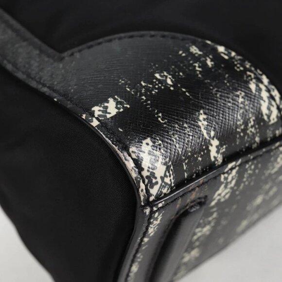 PRADA Hand Bag Nylon Leather 2way Black Silver Auth 116542AM - Picture 3 of 16